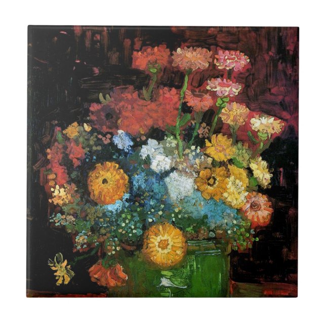 Vincent Van Gogh - Vase Com Zinnias De Belas Artes (Frente)
