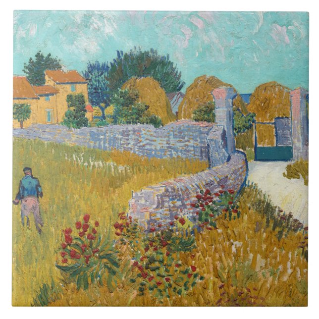 Vincent Van Gogh Vintage Farmhouse em Provença (Frente)