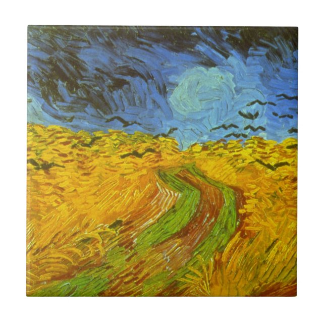 Vincent van Gogh Wheat Field com Crows (Frente)