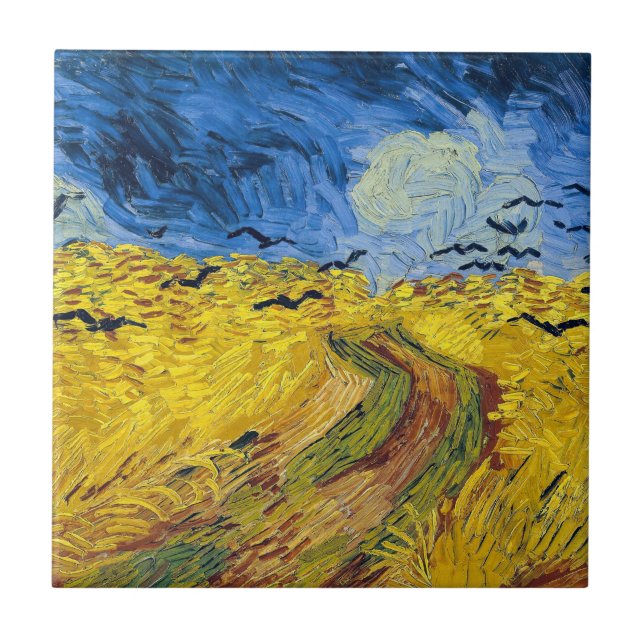 Vincent van Gogh - Wheatfield com Crows (Frente)