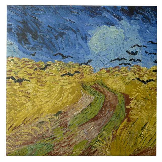 Vincent van Gogh - Wheatfield com Crows (Frente)