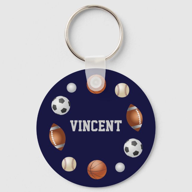 Vincent World of Sports Name Chaveiro - Marinho Bl (Frente)