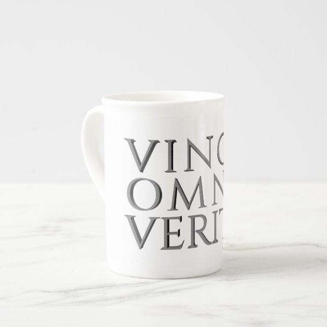 VINCIT OMNIA VERITAS - Caneca chinesa de osso clar (Frente Esquerda)