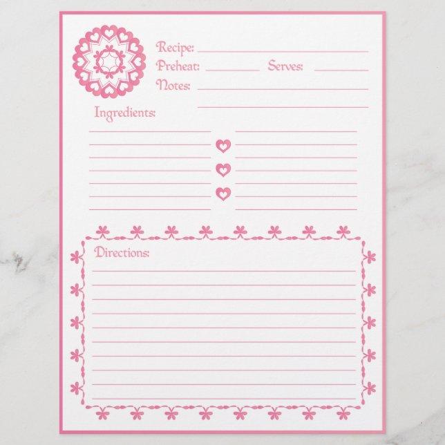 Vinculado por Letterhead de Receita Rosa de Amor (Frente)