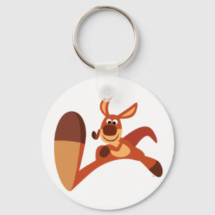 "Vindo!" Cartoon bonito Kangaroo Chaveiro
