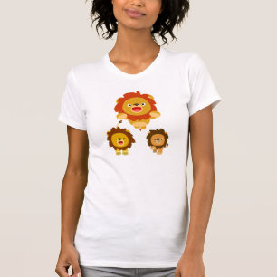 "Vindo!" Três Bons Cartoons Leões Camiseta Mulher
