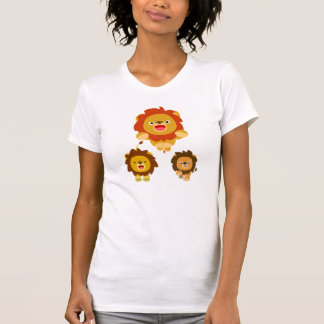 "Vindo!" Três Bons Cartoons Leões Camiseta Mulher