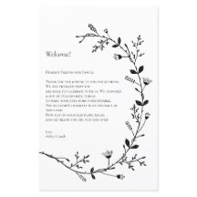 Vine Scroll Wedding - Letra de Boas-vindas, Itiner