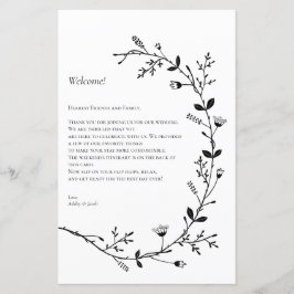 Vine Scroll Wedding - Letra de Boas-vindas, Itiner