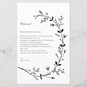 Vine Scroll Wedding - Letra de Boas-vindas, Itiner