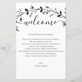 Vine Scroll Wedding - Letra de Boas-vindas, Itiner