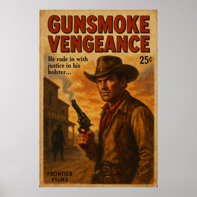 Vingança Gunsmol - Vintage Western Movie Poster (Frente)