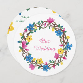 Vinha Floral redonda Colorida Foram Convites