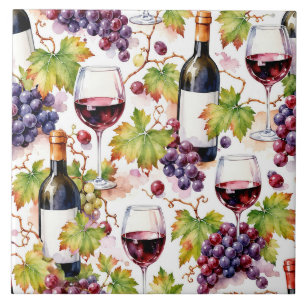 Vinha Vinho e Uva Aquarela
