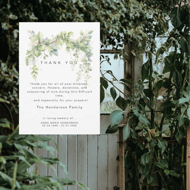 Vinhas da Vida Agradecimento Funeral de Luto (Criador carregado)