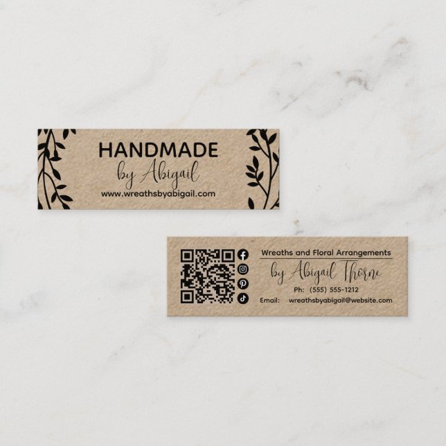 Vinhas De Fio Feitas À Mão | Cartão de visita arte (Frente/Verso)