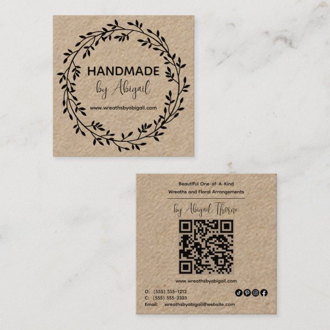 Vinhas De Fio Feitas À Mão | Cartão de visita arte (Frente/Verso)