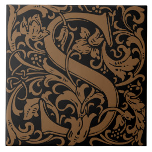 Vinhas Iniciais Arte Nova de William Morris Letra