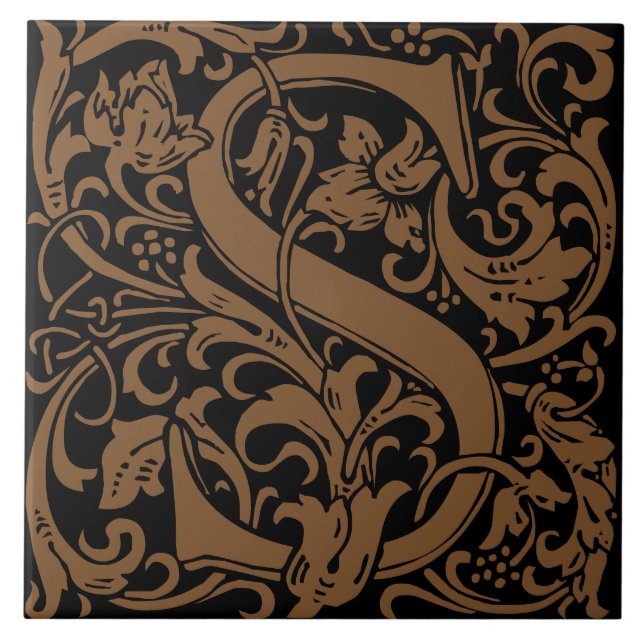 Vinhas Iniciais Arte Nova de William Morris Letra  (Frente)