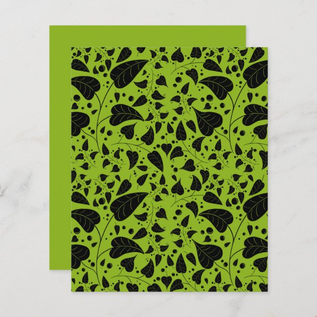 Vinhas pretas verdes de plantas gráficas (Frente/Verso)