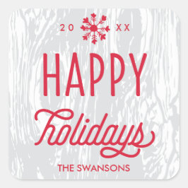 Vinheta de etiqueta de presente para feriados feli