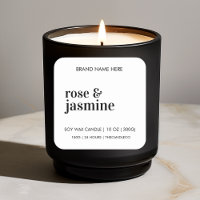 Vinheta de Etiqueta de Vela Personalizada | Preto