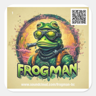 Vinheta de Frogman #1 - folha de 6 adesivos
