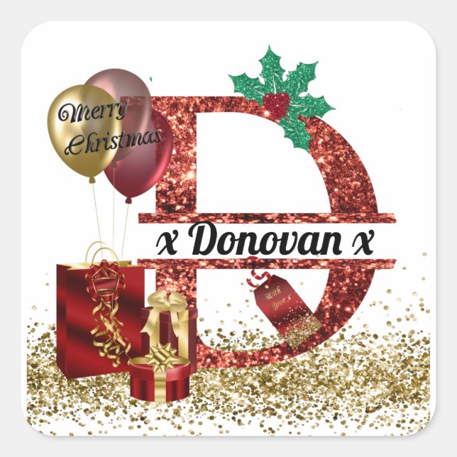 Vinheta Natal Personalizada, Etiqueta de Oferta, M (Frente)