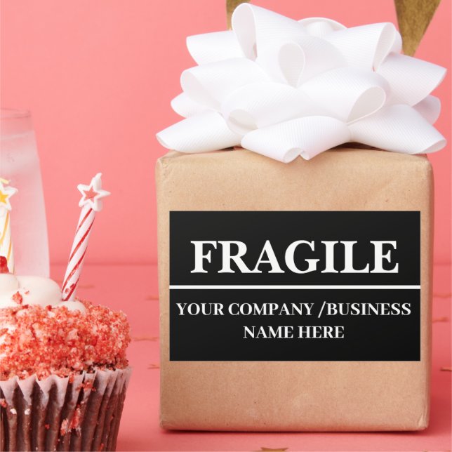 Vinheta Retangular de Etiqueta de Entrega Frágil P (Festa)