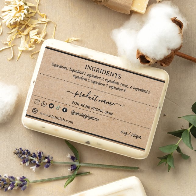 Vinheta Retangular de Etiqueta de Sabão Homemado K (Criador carregado)