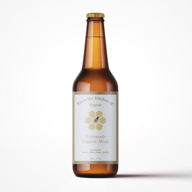 Vinheta Rótulo de Mel Rústico ou Garrafa (Rustic Honey or Mead Bottle Label Sticker)