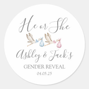 Vinhetas de revelação de gênero, etiqueta de favor