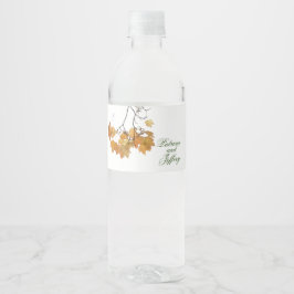 Vinho Artístico Outono Deixa Rótulo De Garrafa De Água D