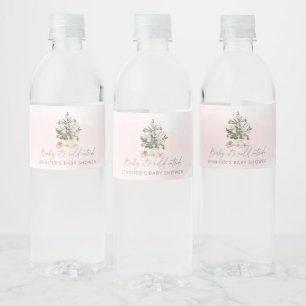 Vinho Árvore de natal rosa de inverno Rótulo de Garrafa
