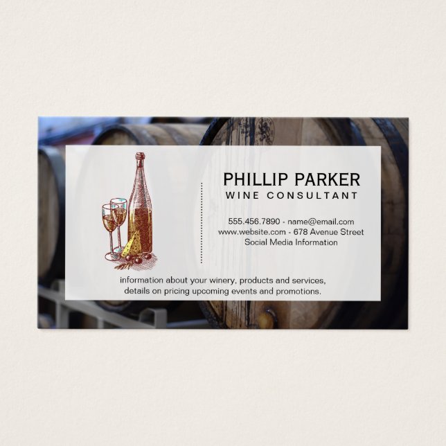 Vinho | Barril De Vinho | Garrafa de vinho e vidro (Frente)