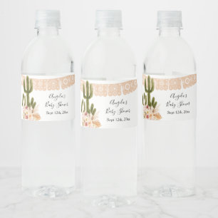 Vinho Boho Cactus Taco Sobre Rótulo De Garrafa De Água