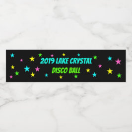 Vinho Brilho no rótulo da garrafa de água do Dança Escur