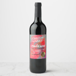Vinho caseiro personalizado rótulo bagunçado aquar