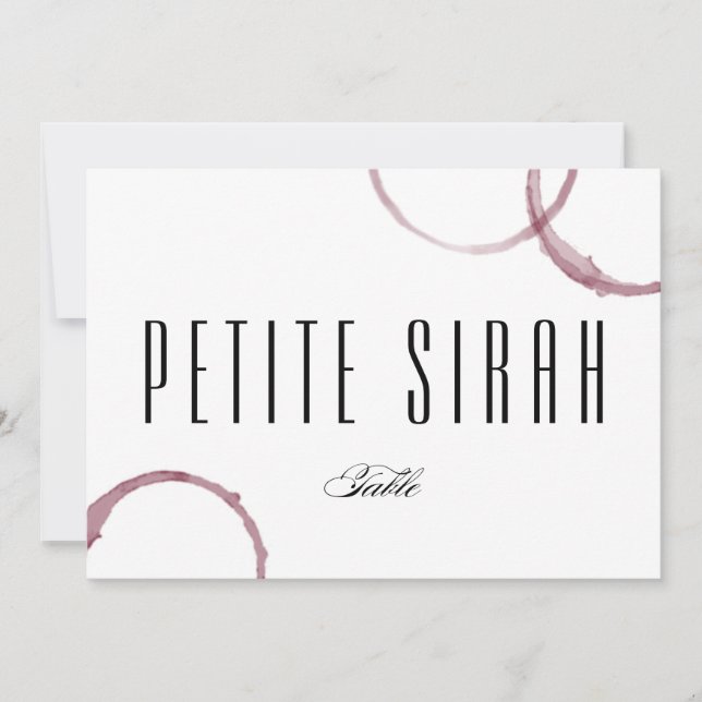 Vinho Cheia Vinha Vinha Mesa Número do Cartão (Frente)