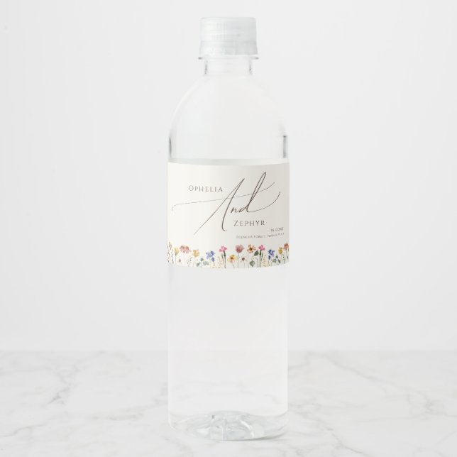 Vinho Colorida Wildflower | Rótulo da garrafa de água be (Frente)
