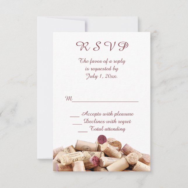 Vinho Corks Casamento RSVP (Frente)