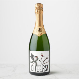 Vinho de Boneco de Neve Natal Divertido Bebendo Vi