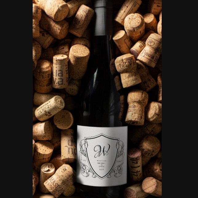 Vinho de Casamento Vintage Crest Elegante e (Criador carregado)