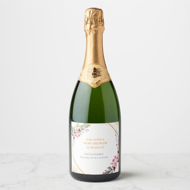 Vinho de Churrasco Geométrico Floral Elegante para (Frente)