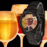 Vinho De Vinho De Cor Artística O Relógio<br><div class="desc">Assista com uma pintura de três copos de vinho. Os números são imagens separadas e podem ser excluídos se você não precisar deles. Bom para um amante de vinho!</div>