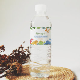 Vinho Dinossauros Cachorros Rótulo da Garrafa de Água de