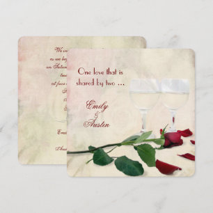 Vinho e convite cor-de-rosa do casamento