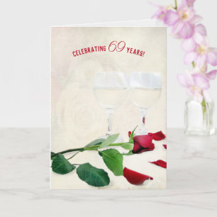 Vinho e Rosa vermelha para o 69.o Cartão de Anive