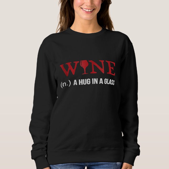 Vinho e um Abraço num Copo Camisa Divertida de Ama (Frente)