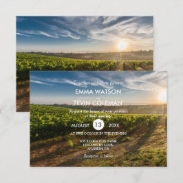 Vinho Elegante e Vinha-Vinha Cartão de Casamento